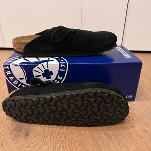 Birkenstock Black Suede Slip-On Shoes